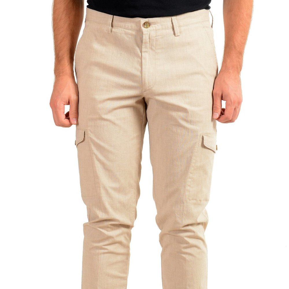 Hugo Boss Men's "Kailo-W" Beige Cargo Casual Pants